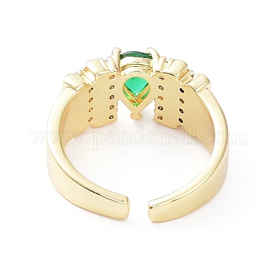 Открытое кольцо-манжета каплевидного циркония&nbsp;RJEW-G287-03G-01-1