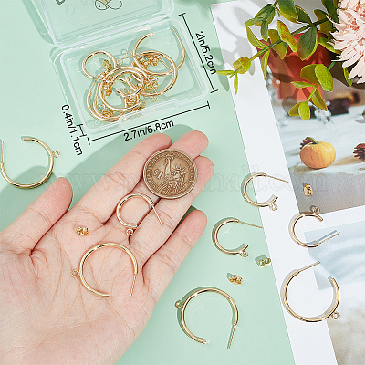 20 шт. 2 стиля латунных сережек-гвоздиков KK-BBC0012-81-1