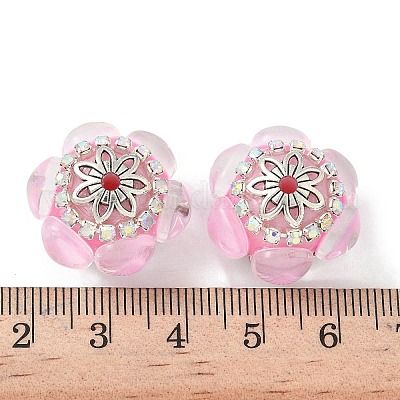 Акриловые бусины-рондели со стразами CLAY-NH0003-02AS-05-1