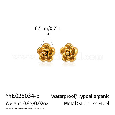 Серьги-гвоздики в форме цветка из нержавеющей стали 304 NN7854-1-1