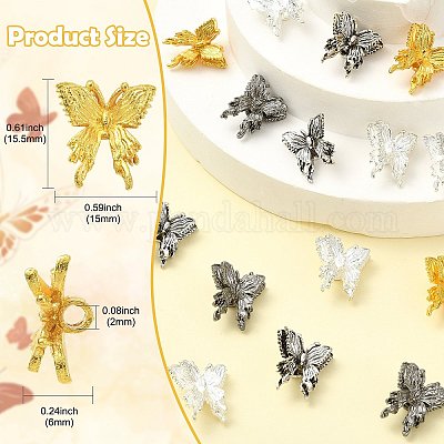 40шт бусины из сплава 4 цветов&nbsp;FIND-CJ0005-32-1