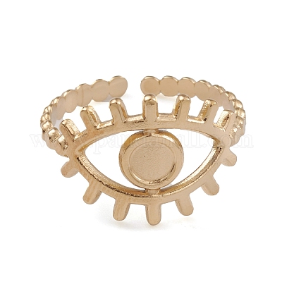 Ионное покрытие (ip) 304 нержавеющая сталь манжеты открытые кольца для женщин RJEW-G285-76G-1