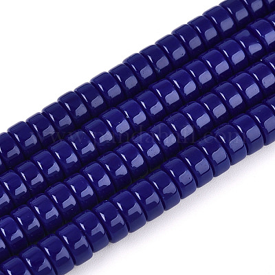 Непрозрачные сплошные цветные стеклянные бусины GLAA-N026-3x6mm-09-1