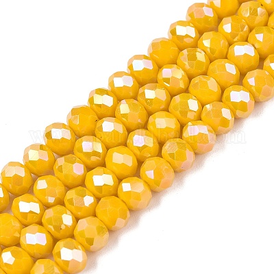 Стеклянные бусины с гальваническим покрытием  EGLA-A044-P6mm-B29-1