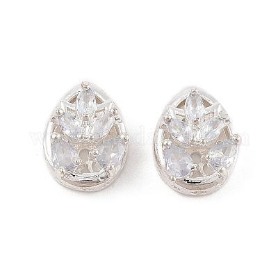 Стойки обшивки латунь микро проложить кубического циркония бусы KK-F879-13S-1