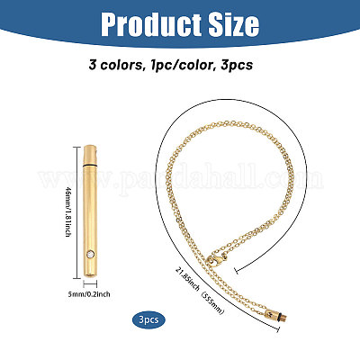 3 шт. 3 цвета 304 нержавеющая сталь тросовые цепочки ожерелья NJEW-CA0001-24-1