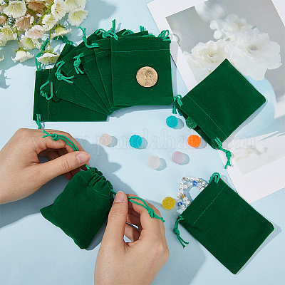 Подарочные пакеты на шнурке из бархата&nbsp;ABAG-BBC0001-10B-05-1