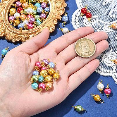 100 шт. 10 стиля круглые перламутровые стеклянные подвески-соединители с жемчужинами PALLOY-CJ00118-1