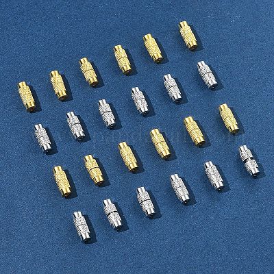 40 комплект 2-х цветных латунных винтовых застежек-колонн KK-FS0001-62-1