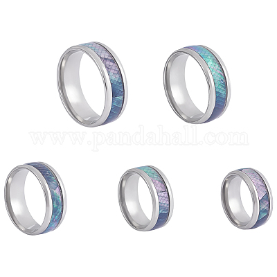 5 шт. 5 стиля 201 нержавеющая сталь перстень для мужчин RJEW-UN0002-98-1