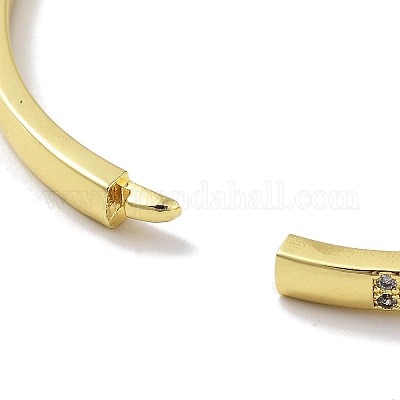 Женские браслеты на шарнирах из латуни с микропаве и прозрачным фианитом BJEW-Z061-02G-1