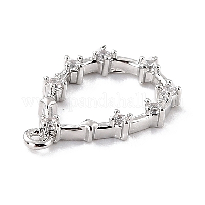 Кулоны из экологически чистой латуни с прозрачным кубическим цирконием ZIRC-C027-09P-RS-1