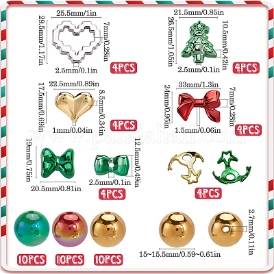 Набор акриловых бусин на рождественскую тематику OACR-SP0001-20B-1