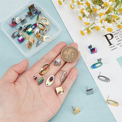 36 шт. 6 шт. фурнитура для сережек-гвоздиков из нержавеющей стали 304 STAS-MA0001-01-1