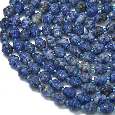 Натуральное синее пятно нитки из бисера яшмы G-K389-D15-01-1