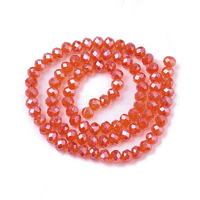 Стеклянные бусины с гальваническим покрытием  EGLA-A034-T4mm-A21-1