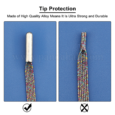 Alloy Aglets for Shoelaces, Shoelace Tips Head, Mixed Color, 21mm Alloy