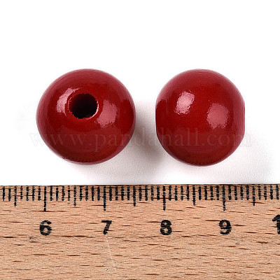 Расписные бусы из натурального дерева WOOD-A018-16mm-11-1