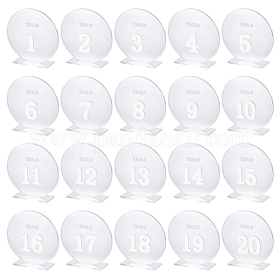 Табличка с номером стола из акрилового зеркала AJEW-WH0258-861A-1