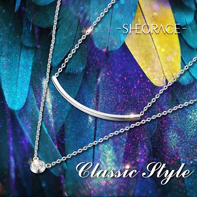 Многоярусные ожерелья из стерлингового серебра 925 пробы с родиевым покрытием JN656A-1