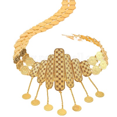 Цепочки для талии и живота из сплава с кристаллами и стразами в форме прямоугольника в виде монеты для женщин FS-WGD33E3-01-1