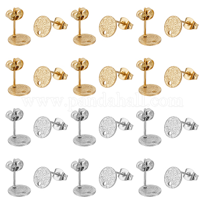 40 шт. 2 цвета фурнитура для сережек-гвоздиков из нержавеющей стали 304 STAS-UN0056-08-1