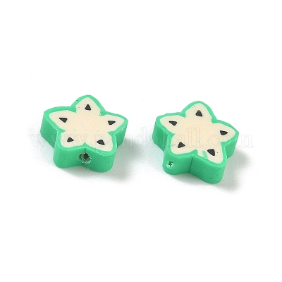 Бусины из полимерной глины ручной работы с фруктово-овощной тематикой CLAY-F006-02J-1