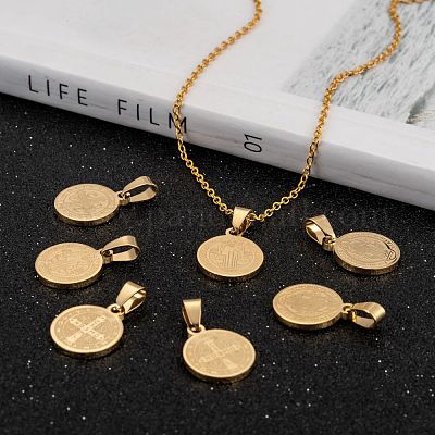 Плоские круглые с подвесками из нержавеющей стали 304 и надписью «Сан-Бенито» X-STAS-I036-03A-1