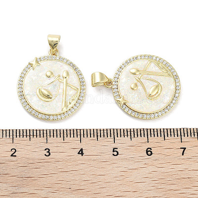 Латунные микропаве прозрачные подвески с фианитом KK-L213-010G-12-1