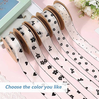 1 рулон полиэстеровых шифоновых лент с принтом OCOR-CY0002-35C-1