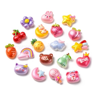 Непрозрачные кабошоны из мультяшной смолы для декодирования RESI-S07-01-1