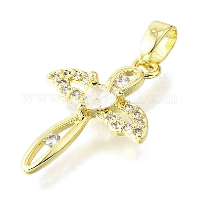 Латунные микро проложить кубического циркония подвески KK-V007-43G-1