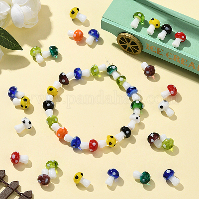 50 шт. нити бусин лэмпворк ручной работы в виде гриба LAMP-LT0001-06A-1