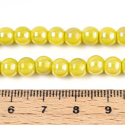 Гальванические непрозрачные стеклянные бусины GLAA-T032-P6mm-AB16-1