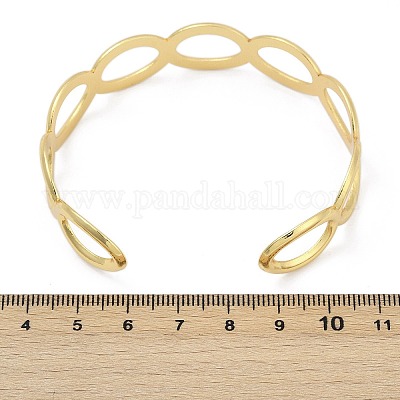 Полые браслеты-манжеты из нержавеющей стали 304 для женщин BJEW-Z097-05G-1