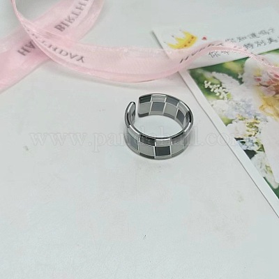 1 шт. акриловые кольца с узором «тартан» для женщин WGC4C6E-49-1