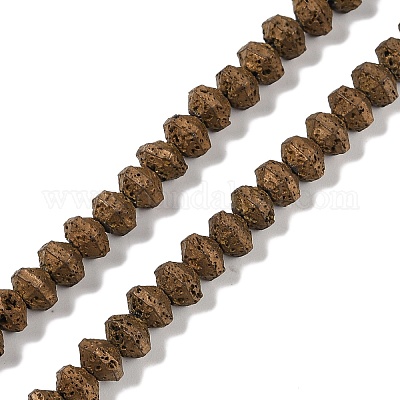 Гальванические бусины из натуральной лавы G-A234-F02-01B-1