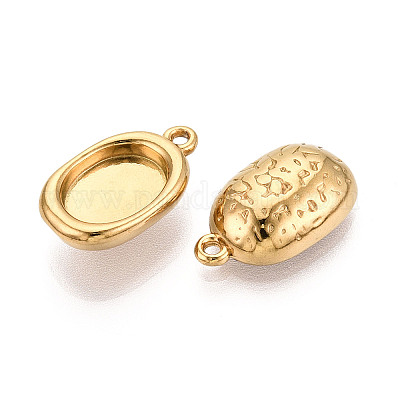 Оправы для подвесок из нержавеющей стали 304 в виде кабошонов STAS-N114-46B-G-1