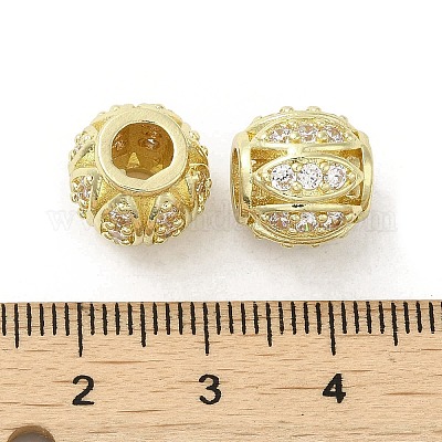 Реечное покрытие латунь микро паве кубический цирконий европейские бусины KK-F866-08G-1