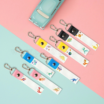 Брелок для ключей из искусственной кожи и хлопка с именным маркером AJEW-WH0514-021-1