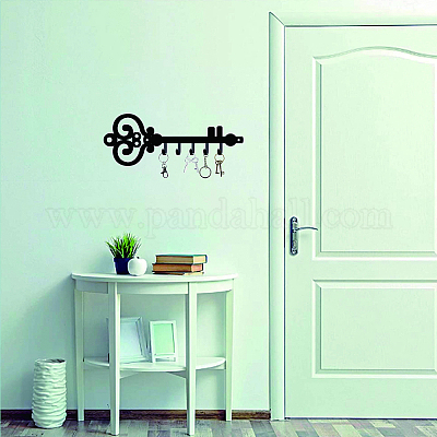 Portachiavi Da Parete Con 6 Ganci | Mensola Included | Bianco | Acciaio Inox | Adesivo O Viti | Per Ingresso E Ufficio - Foto 5