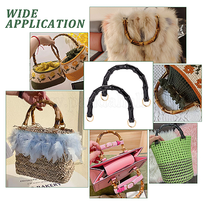 4 Manici Per Borse In Bambù E Legno – 2 Paia, Maniglie Sostitutive Per Tote, Pochette E Accessori Fai-Da-Te
