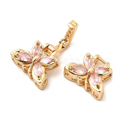 Латунные микро проложить кубического циркония раз за застежками KK-C075-35G-1