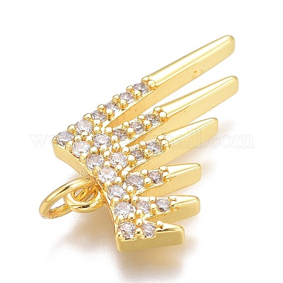 Латунные микропаве прозрачные подвески с фианитом ZIRC-Z008-33-1