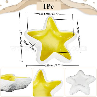 1 шт. керамическая тарелка для украшений в форме морской звезды AJEW-SC0002-96C-1