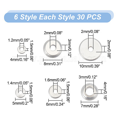 180шт. 6 стиля 202 наборы проставочных бусин из нержавеющей стали STAS-AR0001-67-1