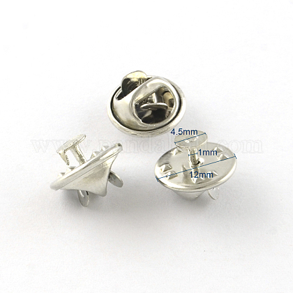 鉄襟ピンバック タイタックピン ブローチパーツ プラチナ トレイ 4 5mm 12mm ピン 1mmの通販 Jp Pandahall Com