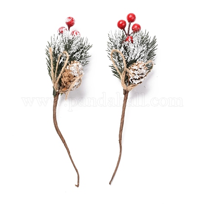 Plastic Artificial Winter Christmas Simulation Pine Picks Decor DIY-P018-F01-1