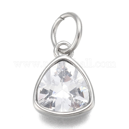Подвеска из нержавеющей стали 304 с кубическим цирконием X-ZIRC-P080-B09-1