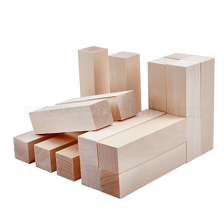 OLYCRAFT 15pcs Wood Blocks for Carving Unfinished Wooden Carving Blocks Suitable for Beginner to Expert DIY-OC0002-18-1